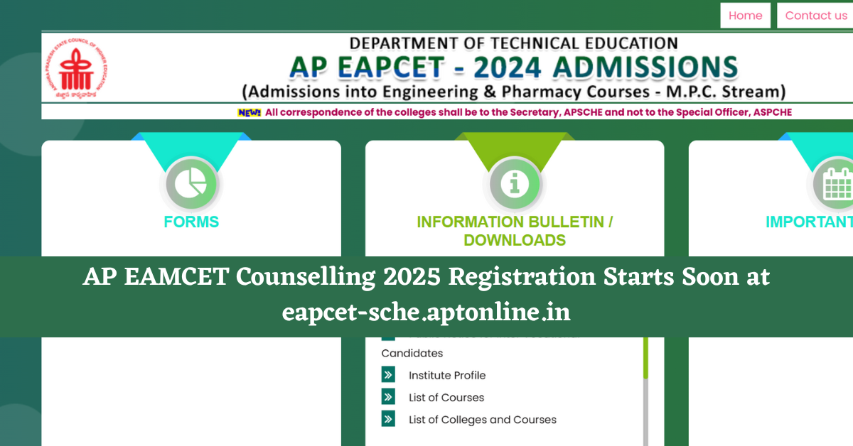 AP EAMCET Counselling 2025 Registration Starts from 7 July at eapcet-sche.aptonline.in, Check Important Dates Here